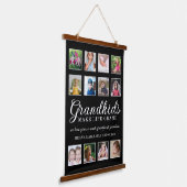 12フォトコラージュおじいちゃんメイクライフグランド引用文 吊り下げ型タペストリー (傾斜あり)