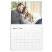 12フォトコラージュと名前をカスタムするとメッセージ カレンダー (2月 2026)