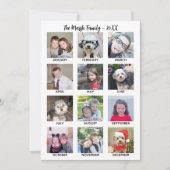 12フォトコラージュと年レビューとメッセージ シーズンカード (正面)