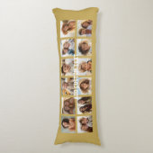 12フォトコラージュと金ゴールド背景 ボディピロー (正面縦)