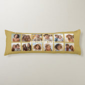 12フォトコラージュと金ゴールド背景 ボディピロー (正面)