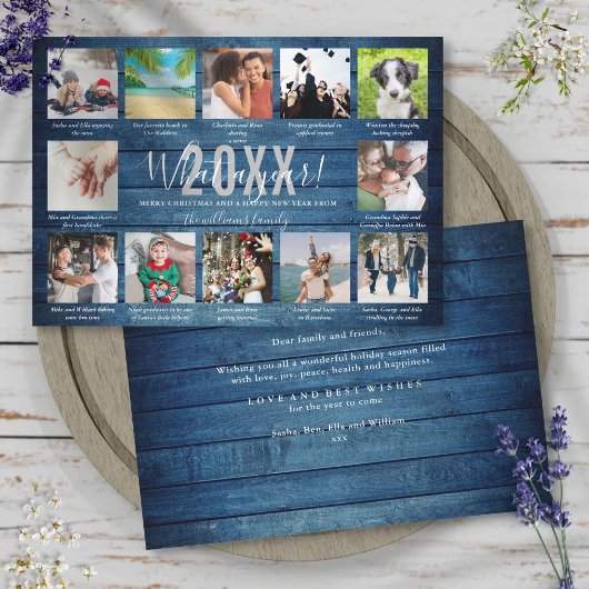 12フォトコラージュのキャプション何1年の青い木 シーズンカード