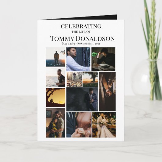 12フォトコラージュの葬式カード カード (正面)