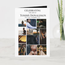 12フォトコラージュの葬式カード