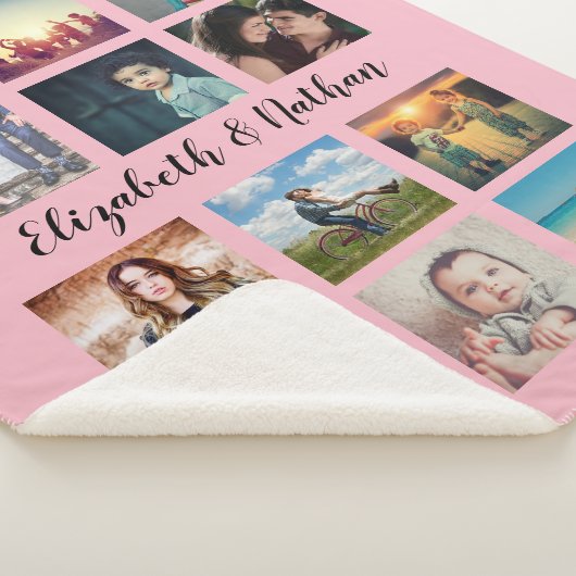 12フォトコラージュカスタムファミリーピンクの作成 シェルパブランケット (3/4)
