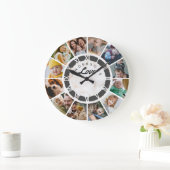 12フォトコラージュカスタムファミリーラブ ラージ壁時計 (ホーム)