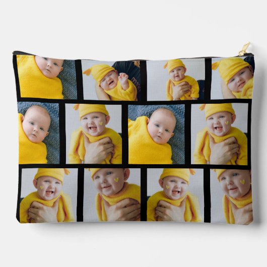 12フォトコラージュテンプレート独自のおもしろいを作成 アクセサリーポーチ (裏面)