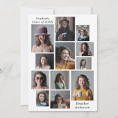 12フォトコラージュパーソナライズされた大学院名・学年 案内状 (正面)