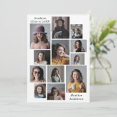 12フォトコラージュパーソナライズされた大学院名・学年 案内状 (スタンド正面)