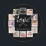 12フォトコラージュパーソナライズされた ラウンド壁時計<br><div class="desc">12写真コラージュパーソナライズされたテンプレートの壁時計…単に自分の写真と文字をこの壁時計に追加素晴らし..簡単をパーソナライズする…リサオからカスタマイズ可能な写真テンプレート時計 – 完璧なギフト – アイディア</div>