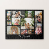 12フォトコラージュユニークミニマルなモンタージュシンプルのモンタージュ ジグソーパズル (横)