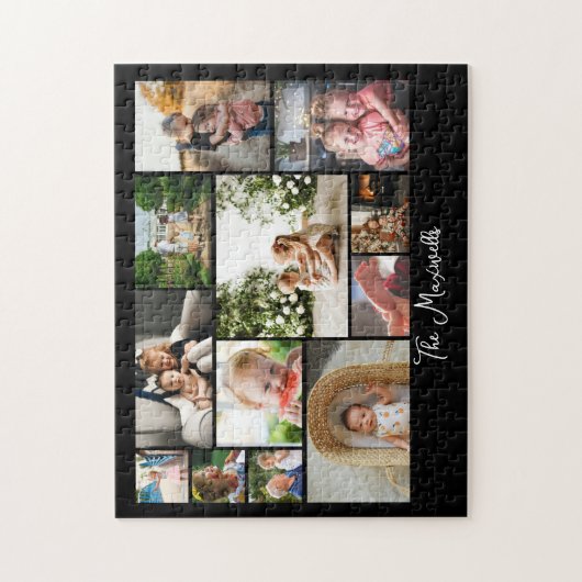 12フォトコラージュユニークミニマルなモンタージュシンプルのモンタージュ ジグソーパズル (縦)