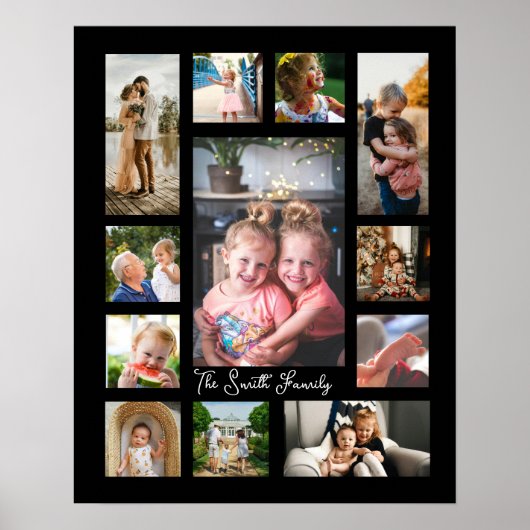 12フォトコラージュユニークミニマルなモンタージュシンプルのモンタージュ ポスター (正面)