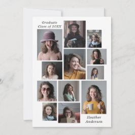12フォトコラージュ任意の名前と年の卒業を追加 案内状