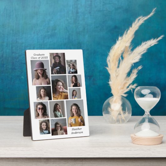 12フォトコラージュ任意の名前の追加の卒業 フォトプラーク (側面)