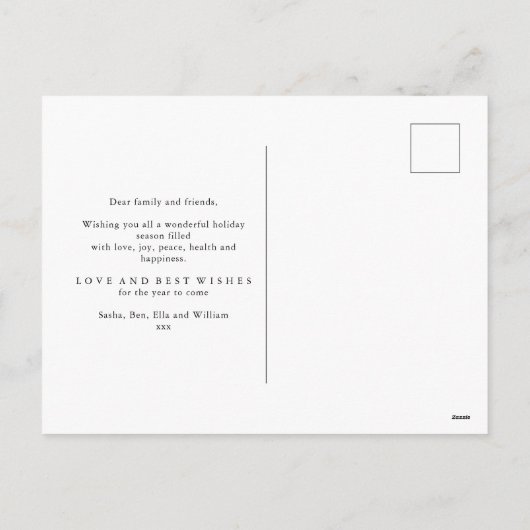 12フォトコラージュ何年間レビューのキャプション シーズンポストカード (裏面)