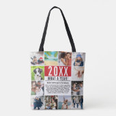 12フォトコラージュ家族おもしろいレビュー年モダン トートバッグ (裏面)