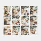 12フォトコラージュ家族の写真フリースブランケット フリースブランケット (正面(横))