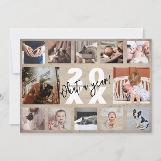 12フォトコラージュ年レビュー松素朴材の木 シーズンカード (正面)