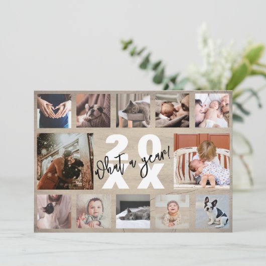 12フォトコラージュ年レビュー松素朴材の木 シーズンカード (スタンド正面)