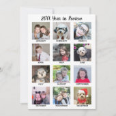 12フォトコラージュ年レビュー – 名前をトップに追加 シーズンカード (正面)