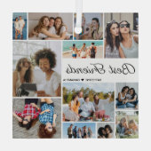 12フォトコラージュ最高のフォン永遠 ガラスオーナメント (裏面)