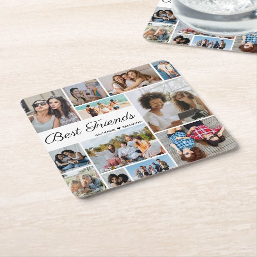 12フォトコラージュ最高のフォン永遠 スクエアペーパーコースター (アングル)
