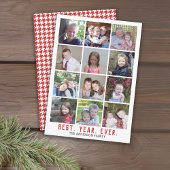 12フォトコラージュ最高の年毎クリスマスレッド シーズンカード