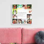 12フォトコラージュ最高の祖父母定義 キャンバスプリント (インサイチュ (リビング))