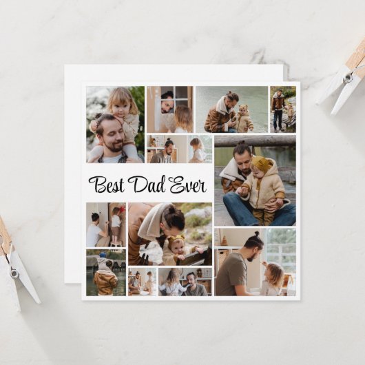 12フォトコラージュ父の日最高ののパパ カード (正面/裏面インサイチュ)