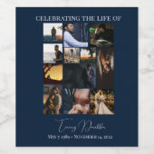 12フォトコラージュ祝の生涯の葬儀 ワインラベル (シングルラベル)