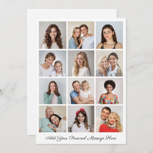 12フォトコラージュ自分のグリーティングカードを追加 (正面/裏面)