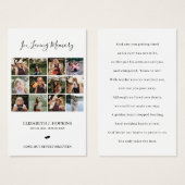 12フォトコラージュ葬儀記念祈りの言葉カード (正面&裏面)