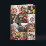 12フォトコラージュ2面クリスマス – ダウンロード2023 カード<br><div class="desc">鮮やかで明るいレトロなヘリンボーンのパターンは緑と赤。正面は完全に写真で覆われている。12の正方形の写真を使用しユニークて、レトロなブロックフォントを内側にフェスティバルラインアートのパターンとトレンディーメリークリスマスのあいさつストライプきを作る。変更をもし行うにはのまわりにクリック、ボタンに何も移動する必要があカスタマイズる。</div>