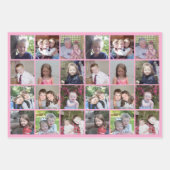 12フォトコラージュ – パステルカラー背景 ラッピングペーパーシート (正面)