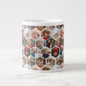 12フォトコラージュ – ファンキー六角形パターン ジャンボコーヒーマグカップ (正面)