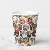 12フォトコラージュ – ファンキー六角形パターン 紙コップ (裏面)