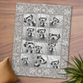 12フォトコラージュ – ファームハ素朴ウスベージュパターン フリースブランケット