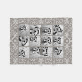 12フォトコラージュ – ファームハ素朴ウスベージュパターン フリースブランケット (正面(横))