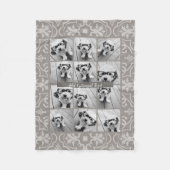 12フォトコラージュ – ファームハ素朴ウスベージュパターン フリースブランケット (正面)