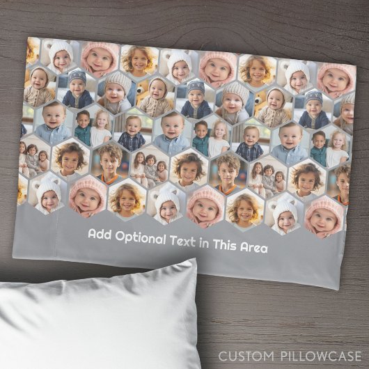 12フォトコラージュ – 六角ファンキーハニカム模様 枕カバー