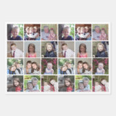 12フォトコラージュ – 白い背景グリッド ラッピングペーパーシート (正面2)