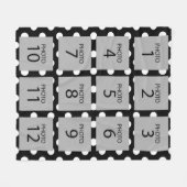 12フォトコラージュ – 背景色を変更できる フリースブランケット (正面(横))