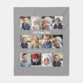 12フォトコラージュ – 薄い灰色 フリースブランケット (正面)