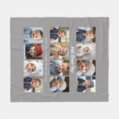 12フォトコラージュ – 薄い灰色 フリースブランケット (正面(横))