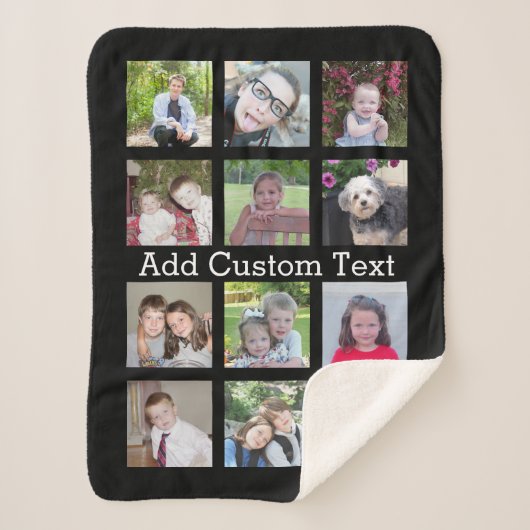 12フォトコラージュ（黒い背景） シェルパブランケット (正面)