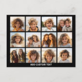 12フォトコラージュ(黒い背景) ポストカード (正面)