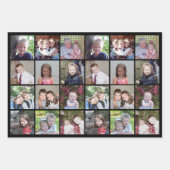 12フォトコラージュ(黒い背景) ラッピングペーパーシート (正面)