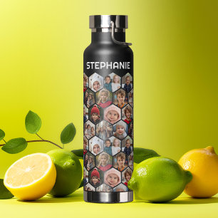 12フォトコラージュ – hexagon -ファンキーランダムパターン ウォーターボトル