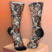 12フォトコラージュ – hexagon -ファンキーランダムパターン ソックス